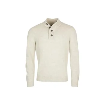 BARBOUR High-Neck Half Buttoned Knit Jumper