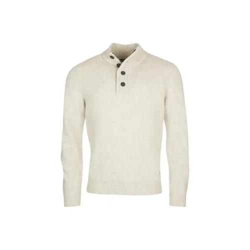 BARBOUR High Neck Half Buttoned Knit Jumper