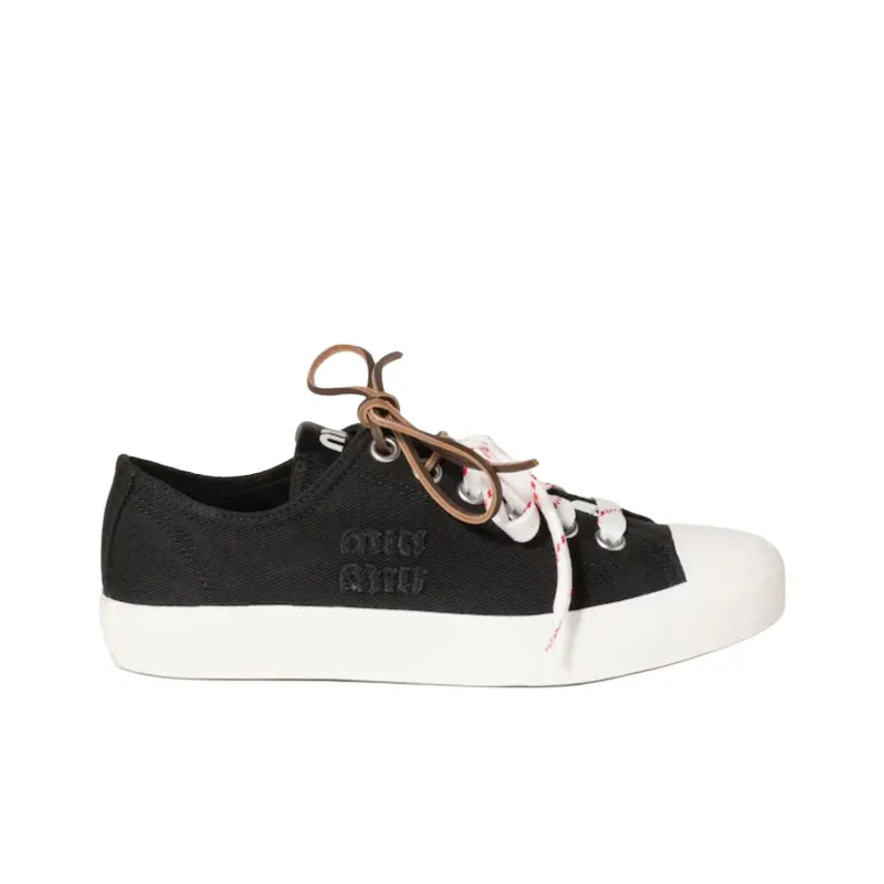 MIU MIU Low Top Canvas Shoes Women's Black-1