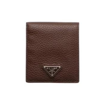 PRADA Vitello Dino Cow Leather Wallet Men's Brown