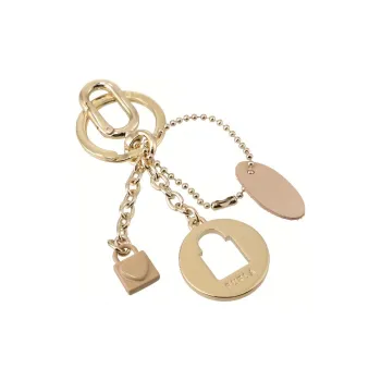 Furla Leather Keychain Bag Accessory Unisex Gold