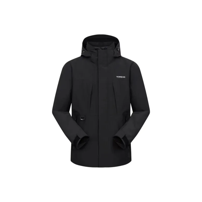 TOREAD Water Resistant Windproof Breathable Wear Resistant Windbreaker Jacket Unisex Black-0