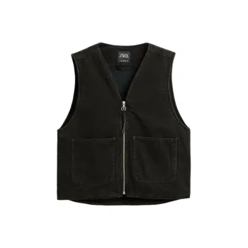 ZARA Vests Men Dark Brown