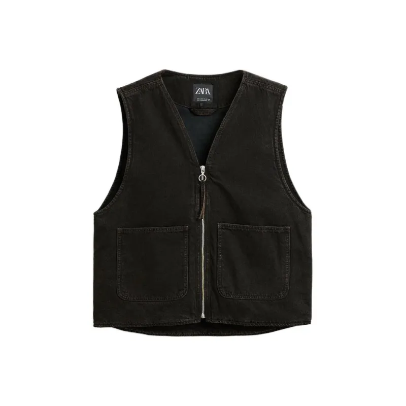 ZARA Vests Men Dark Brown-0