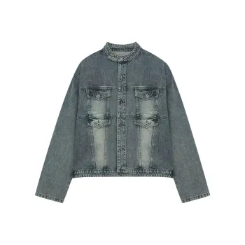 WILD LEADER Denim Jacket Unisex Blue