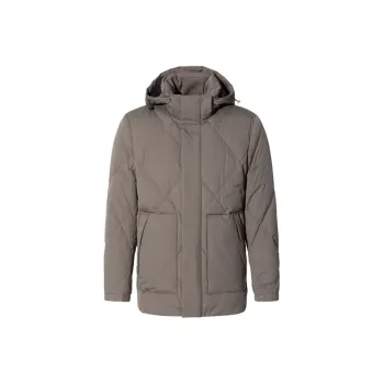 LIU·JO UOMO FW22 Solid Color Hooded Down Jacket Men's Gray