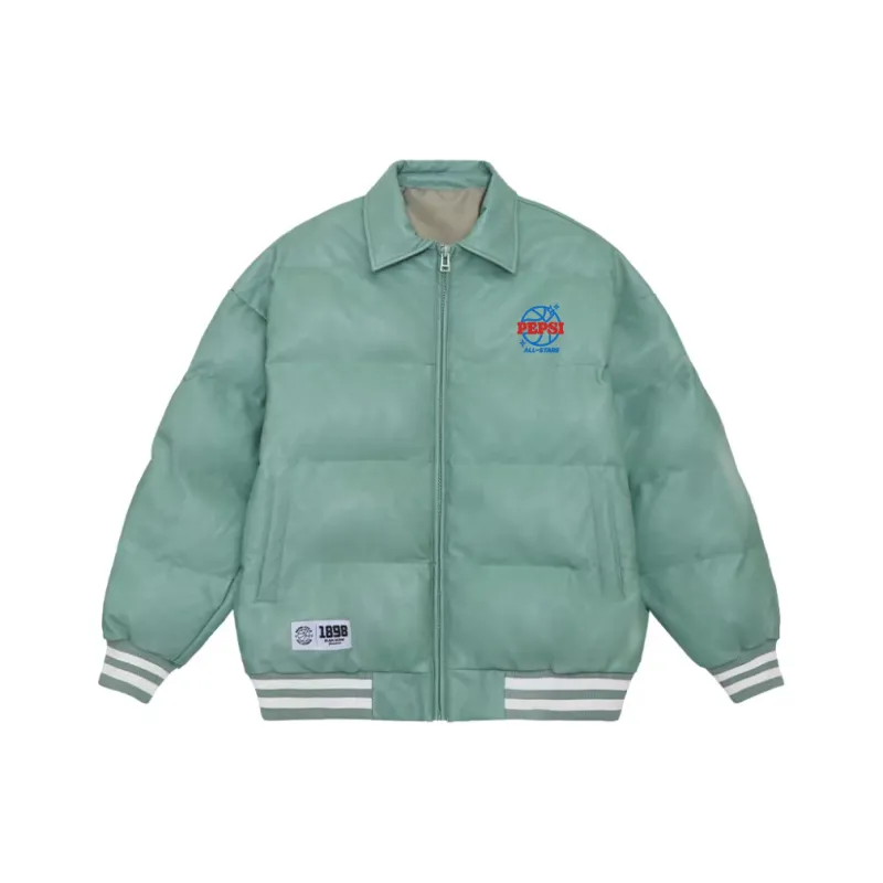 Pepsi PU Leather Windproof Patchwork Unisex-4