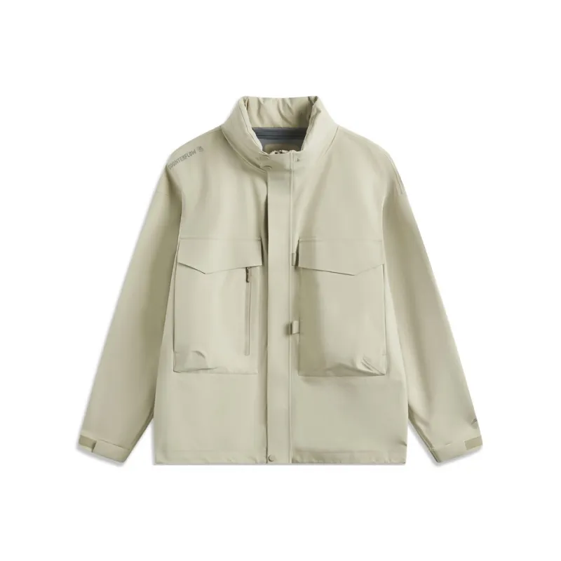 LiNing CF Tracing Wulong Armor Collection Waterproof And Windproof Windbreaker Jacket Unisex Limewash Gray-0