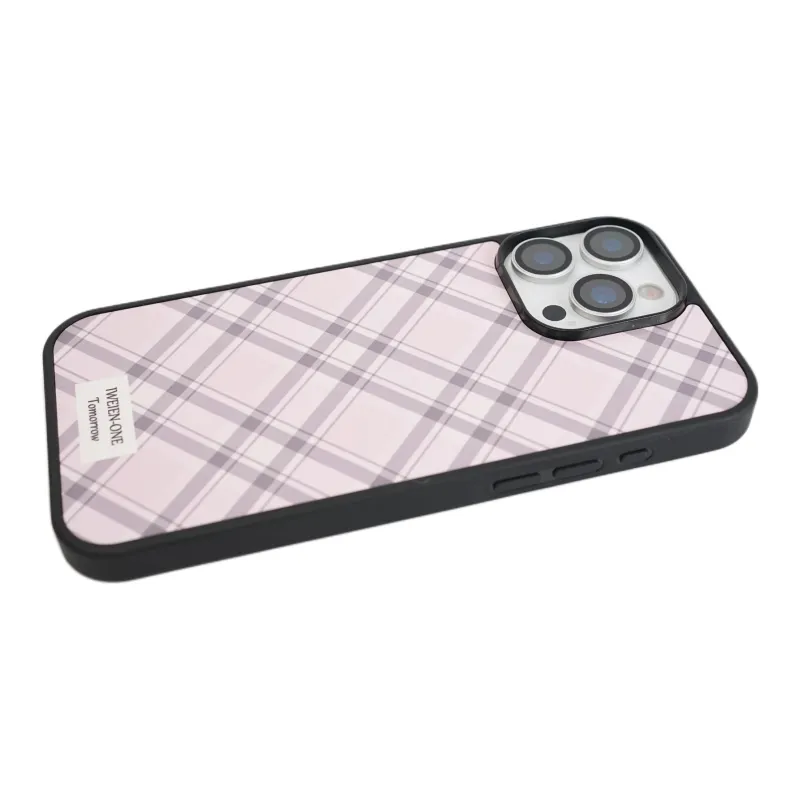 Wei Xin Acrylic Material Pink Diamond Pattern Phone Cases Compatible With IPhone 16/15 Pro Max/Apple 13/14 Pro/Max-3