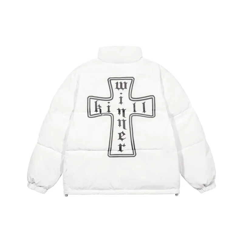 KILLWINNER Stand Collar Loose Fit Thickened Puffer Jacket Unisex-4