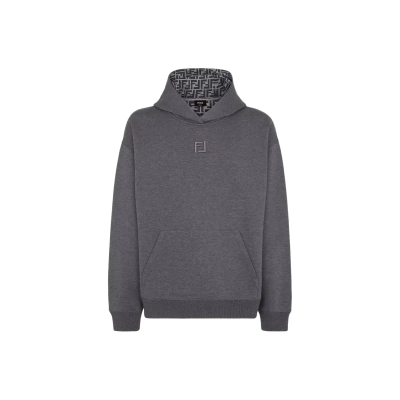 FENDI Logo Embroidered Hoodie-0