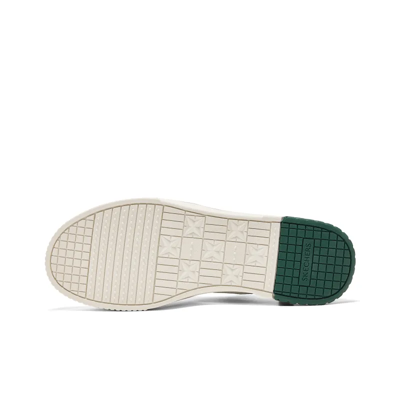 Skechers Court Classics Breathable Low Top Skateboard Shoes Men's White Green-4