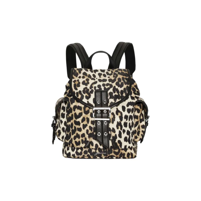 GANNI Fabric Backpack Women's Brown & Black-0