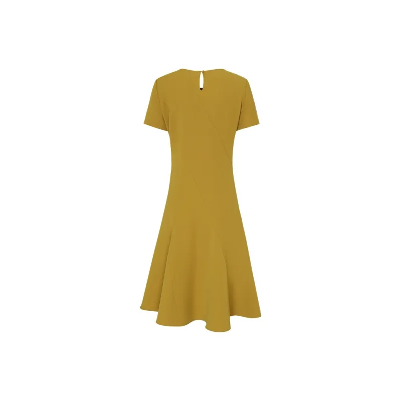IDPAN Short Sleeved Dresses Women's Yellow-1