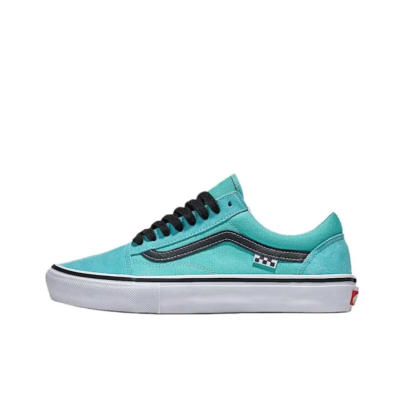 Vans Old Skool Anti Slip Wear Resistant Low Top Skateboard Shoes Women's Blue Black-0