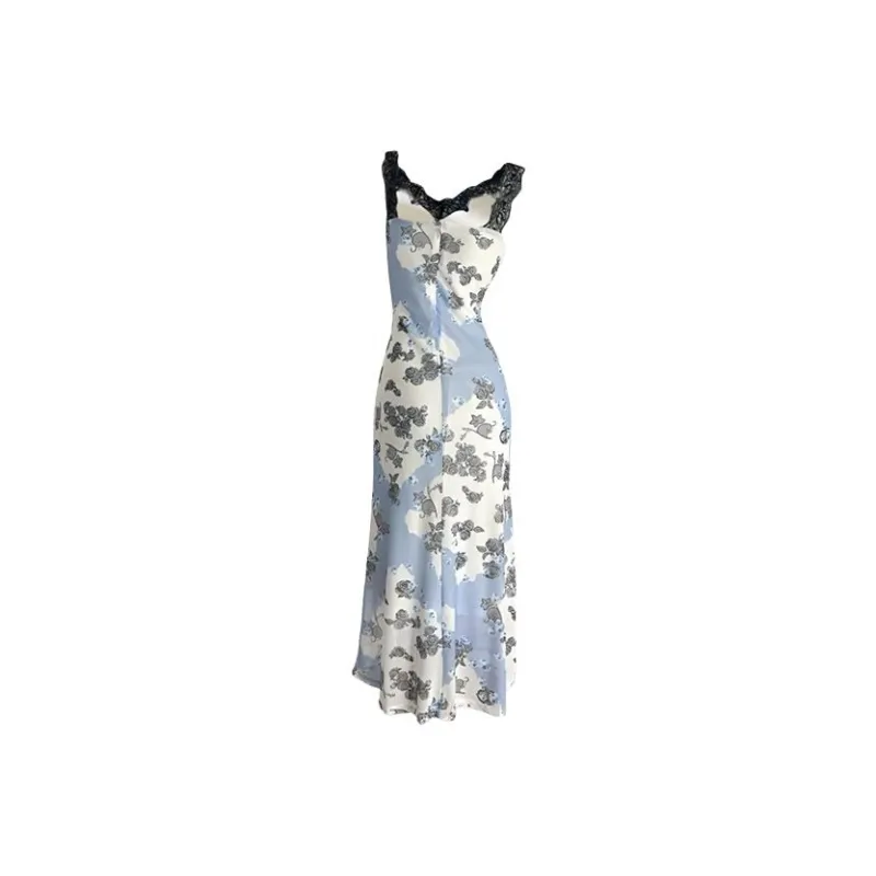 HUINIAN Slip Dress Women's Oil Painting Purple-1