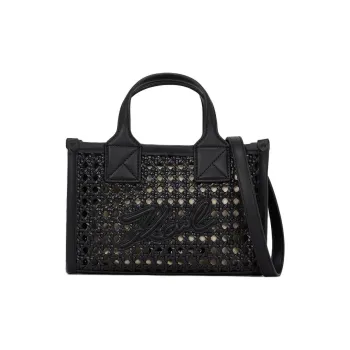 KARL LAGERFELD K/SKUARE Polyurethane Tote Bag, Shopping Bag, Handbag Small Size Women's Black