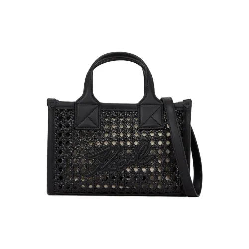 warmth LAGERFELD K/SKUARE Polyurethane Tote Bag, Shopping Bag, Handbag Small Size Women's Black