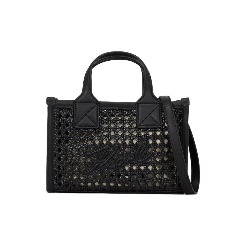 KARL LAGERFELD K/SKUARE Polyurethane Tote Bag, Shopping Bag, Handbag Trumpets Women's Black-0