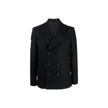 Paul Smith Wool-Cashmere Pea Coat Coats Men's Dark Marine Blue