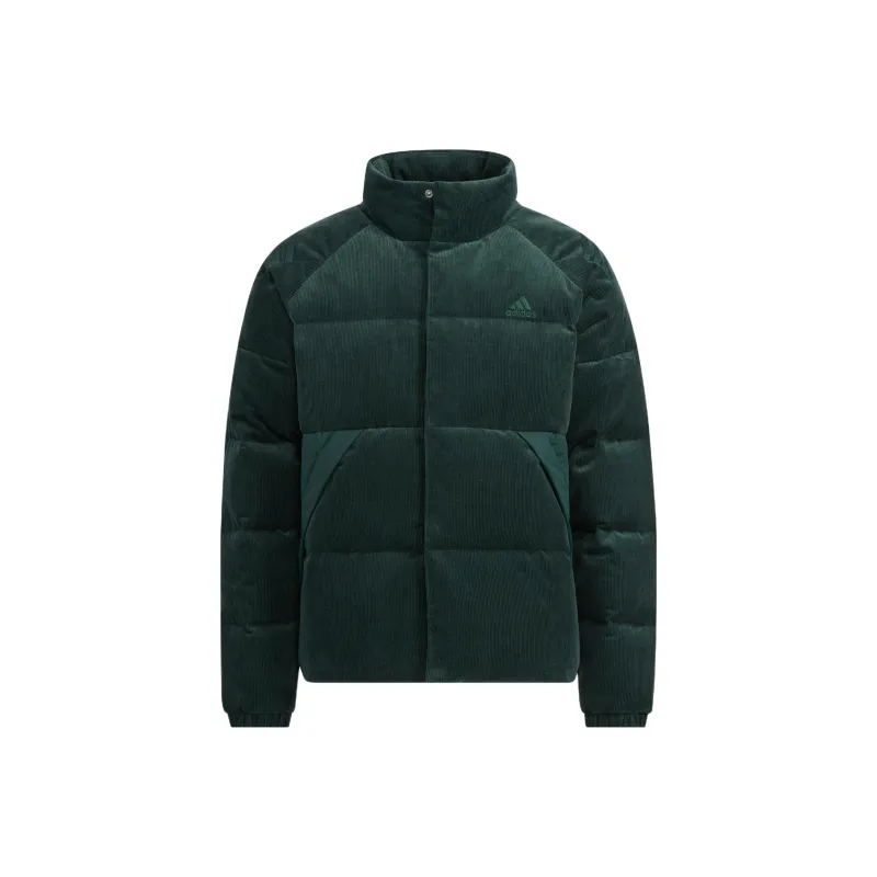 Adidas CORDUROY DOWN JACKET Down Jacket Standard Version Men's Green-0