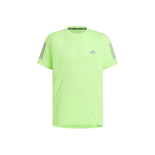 adidas japanese Own The Run SS25 T Shirt Men's Pulse Lime Green/Dark Silver Gray