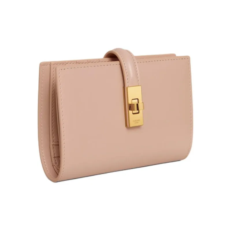 CELINE Calfskin Wallet Women's Soft Peach Powder-1