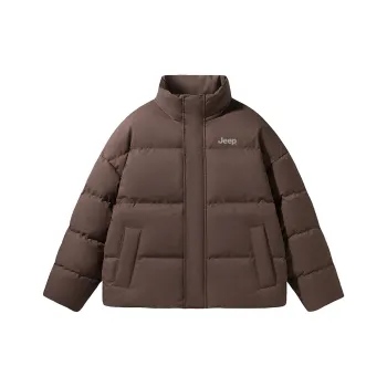 Jeep Zip Closure Stand Collar Warm Thickened Coat Puffer Jacket Unisex