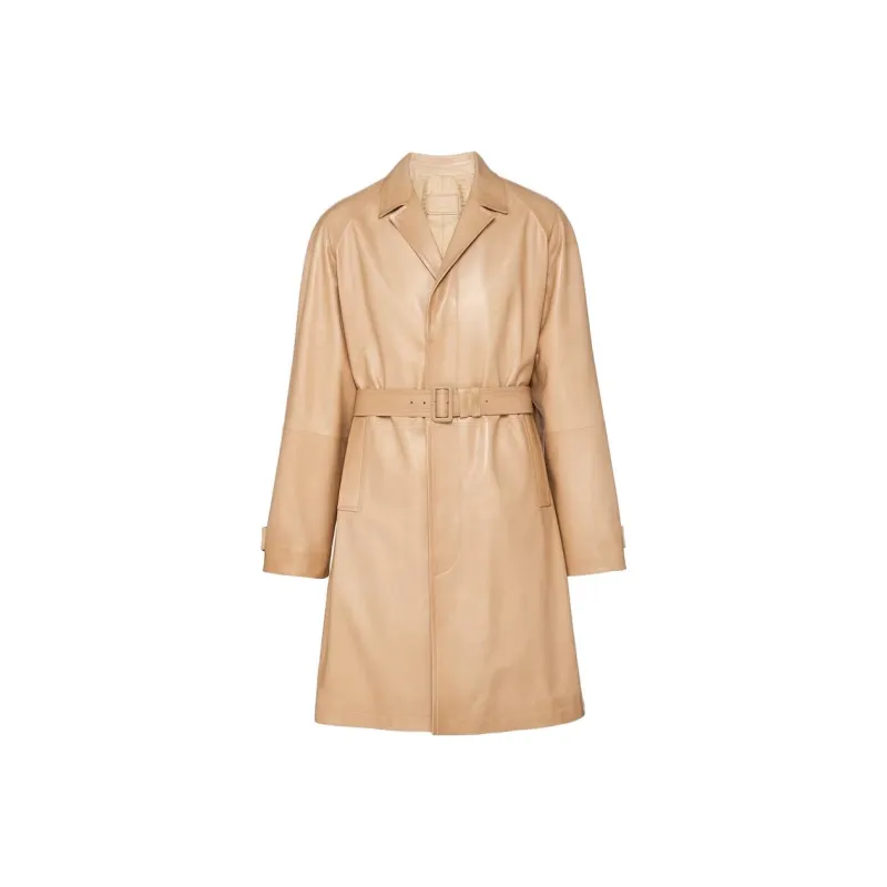 PRADA Coats Men Sand Beige Yellow-0