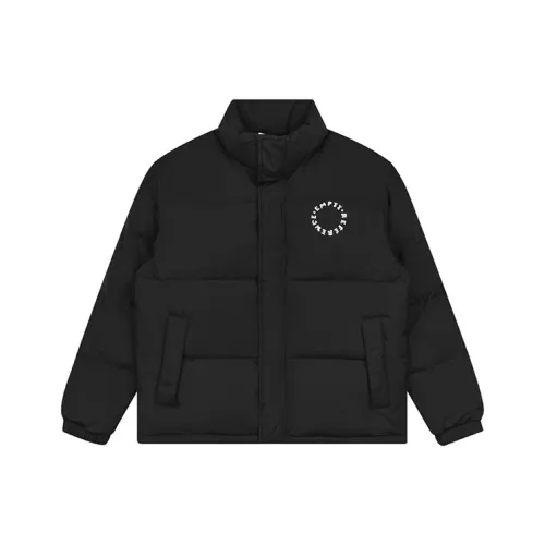 EMPTY REFERENCE Stand Collar Loose Fit Puffer Jacket Unisex Black