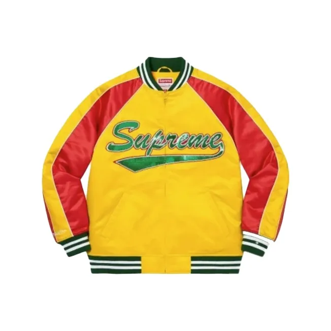 Supreme Mitchell & Ness Sequin Logo Varsity Jacket-3