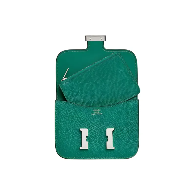 HERMES Constance Slim Epsom Calfskin Fanny Pack Women's U4 Vert Vertigo Dazzling Green/Velour Green-2