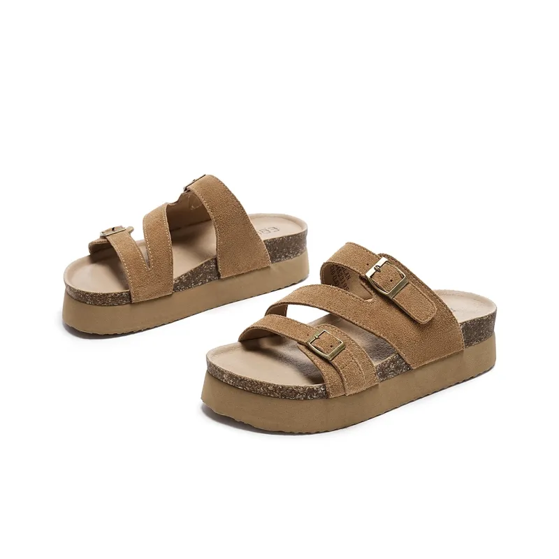 EBLAN Slide Slippers Women's Camel-1