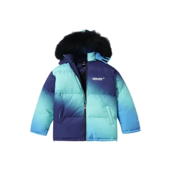 GENANX Gradient Stand Collar Loose Fit Puffer Jacket Unisex