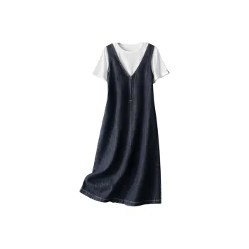 IHIMI Skirt Set Women's Original Denim+White