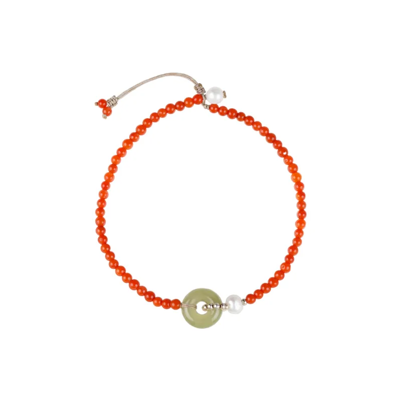 Clear Snow Southern Red Agate Fine Jade Bracelets Unisex-0