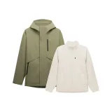 [Combination Men's]Pine Mist Green Windbreaker Jacket+White Liner (Women's Suggestion: Size Down 2)