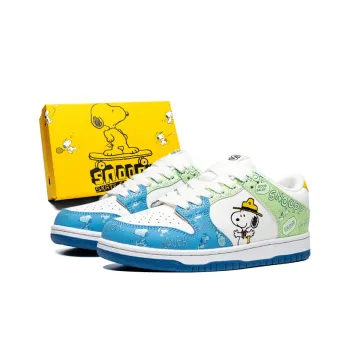 SNOOPY S.Dunk Skateboard Shoes Women's Low Top Blue Green