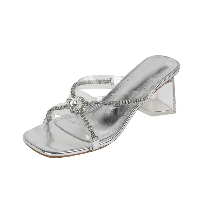 MCKP Rubber Sole Slide Slippers Women's Silver-0