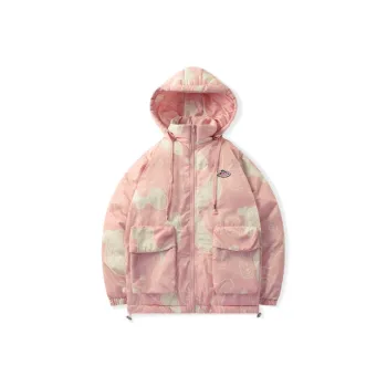 LAMLICKA Camouflage Hooded Loose Fit Thickened Puffer Jacket Unisex Pink