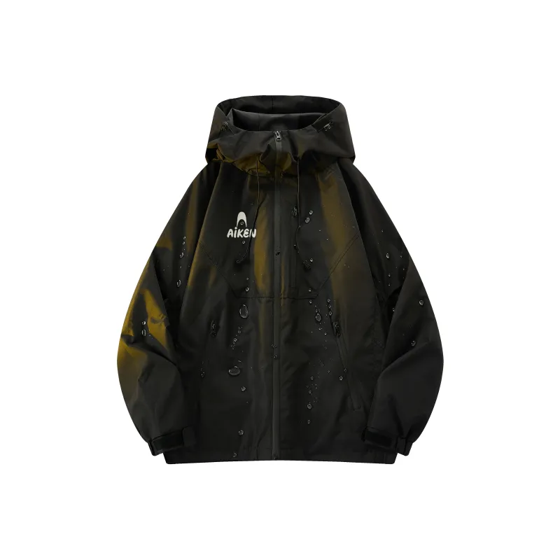 AKIN Water-Repellent Water-Resistant Windproof Windbreaker Jacket Unisex Red-0