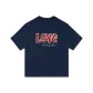Navy Blue-White Text Pattern