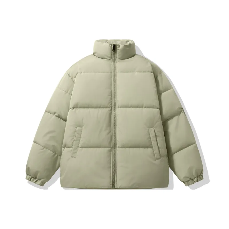 Yvette Solid Color Stand Collar Loose Fit Thickened Puffer Jacket Unisex-4