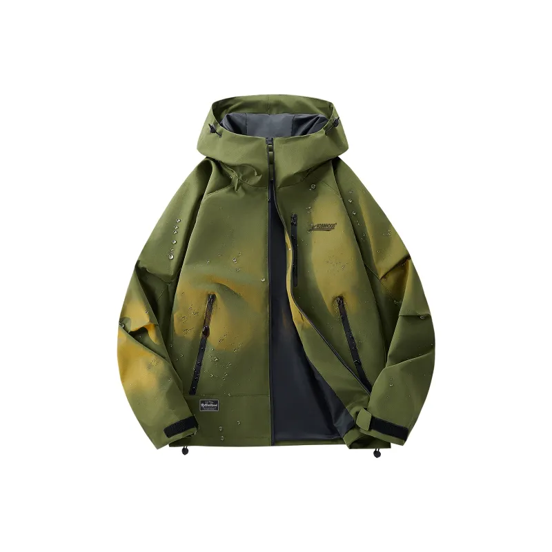 ROBINHOOD Water Resistant Windproof Warm Lightweight Windbreaker Jacket Unisex Black-6