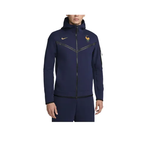 Nike FFF Tech Fleece Windrunner Jackets Coats Men's Black Blue/Club Gold