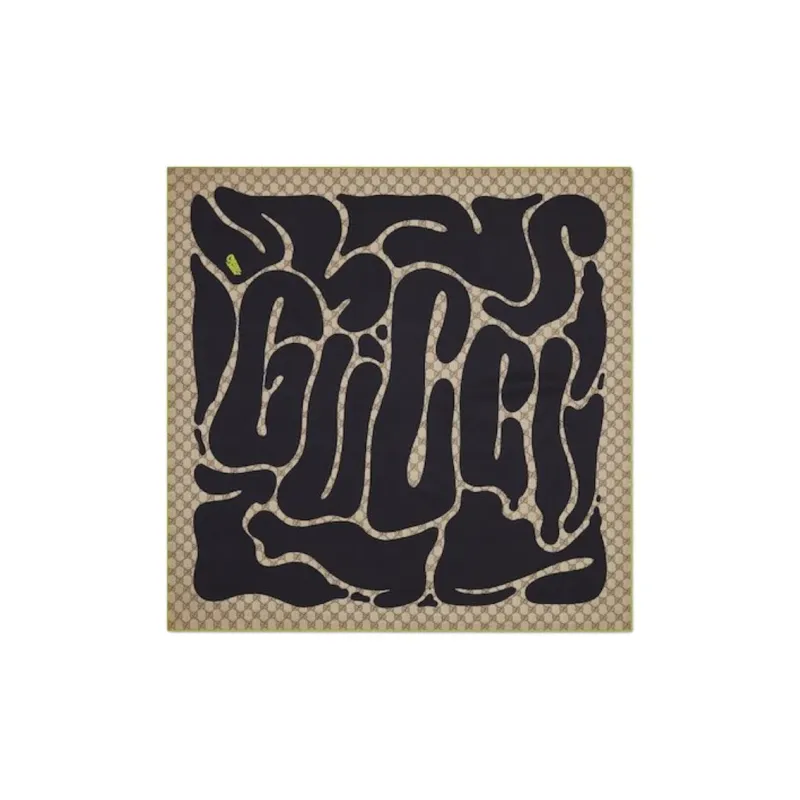 GUCCI Silk Scarves Women's Brown-0