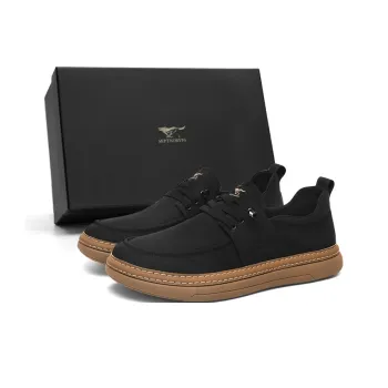 SEPTWOLVES Abrasion Resistant, Breathable, Lightweight Low Top Canvas Shoes Men's Black