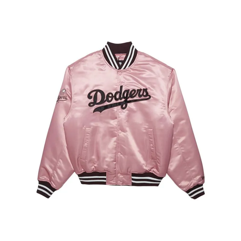 New Era FW22 Baseball Jacket Unisex Pink-0