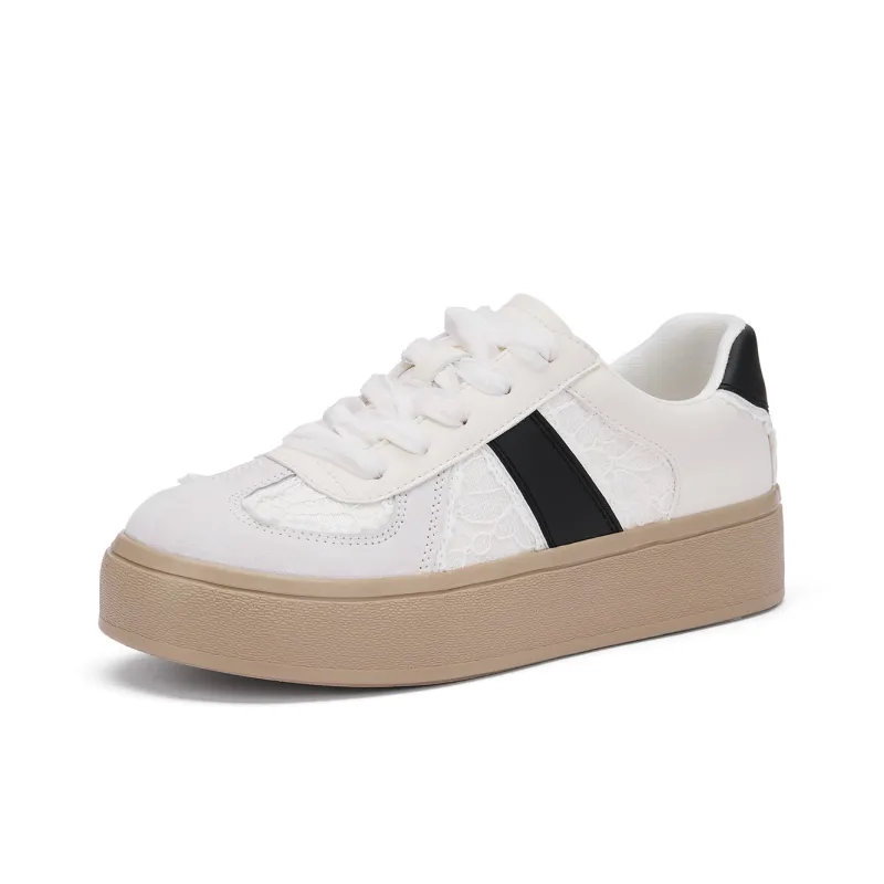 Hotwind Cream Lace Series Anti-Slip Wear-Resistant Low-Top Casual Shoes Women's-11