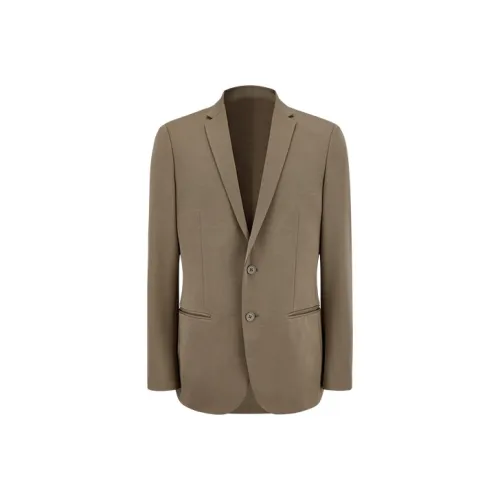 URBAN REVIVO Business Suits Men Khaki Green